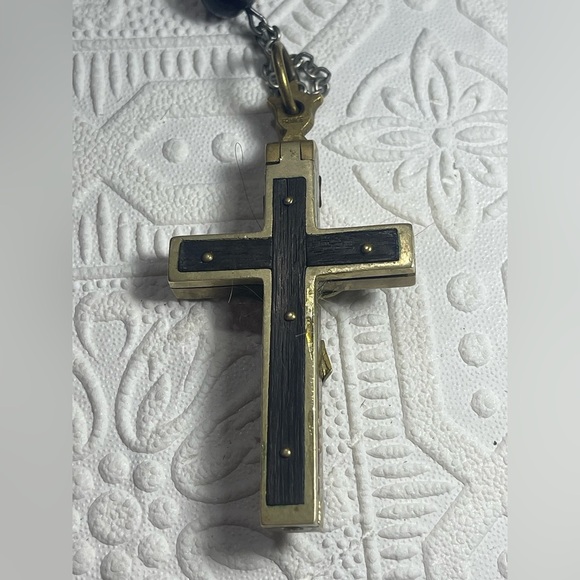 Antique 15-Decade Nun’s Habit Waist Rosary w/ Crucifix & Mary Medallion- RARE! - Picture 8 of 16